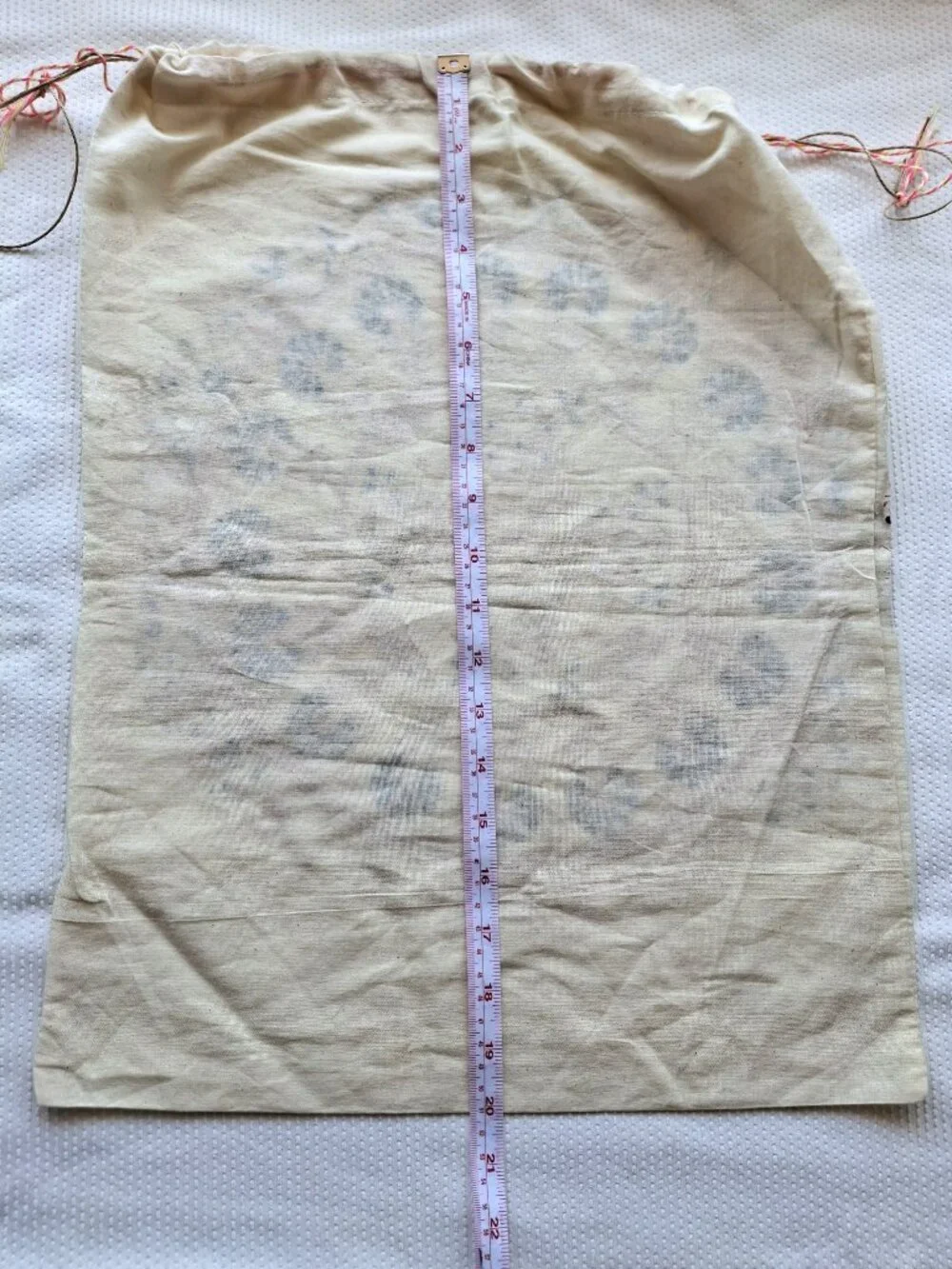 Free People Logo Dust Bag White Blue Boho Drawstring for Handbags Shoes 20 x 15